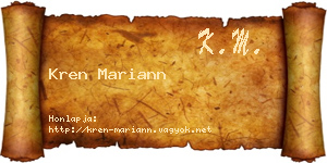 Kren Mariann névjegykártya