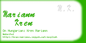 mariann kren business card